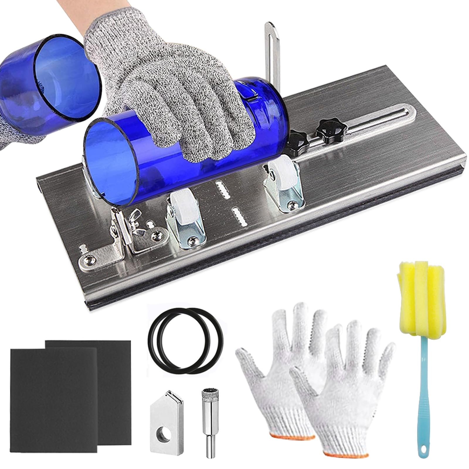 Serplex Glass Bottle Cutter Glass Cutting Tool Kit for DIY Craft Stainless Steel Glass Bottle Cutter Universal Glass Bottle Cutter for Various Glass Bottle (Only for Round Bottles) Serplex Glass Bottle Cutter Glass Cutting Tool Kit for DIY Craft Stainless Steel Glass Bottle Cutter Universal Glass Bottle Cutter for Various Glass Bottle (Only for Round Bottles)